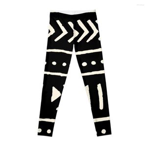 Pantalones activos Tela de barro africano Leggings blancos y negros Camisas deportivas ajustadas para mujer Gimnasio Jogger para mujer