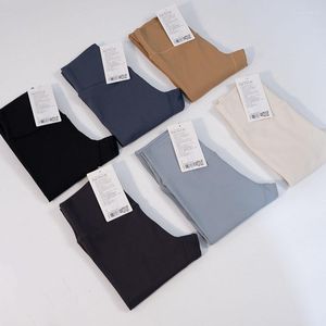 Pantalones activos alineados de lana de tiro alto cálido Yoga con Logo mujeres sin costuras Push Up gimnasio Leggings señoras deportes medias ropa de entrenamiento