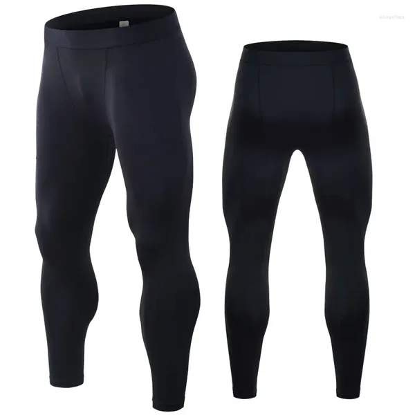 Pantalones activos Pantalones de chándal negros Leggings elásticos de secado rápido para hombre Baloncesto Entrenamiento para el sudor Correr Fitness