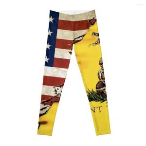 Pantalon actif drapeau américain USA avec Gadsden ne marchez pas sur moi #2A Leggings pour Fitness femmes Harem sport Tennis