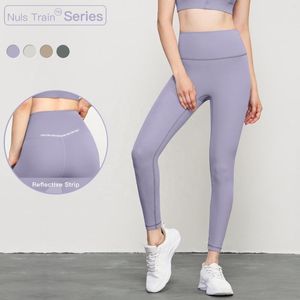 Pantalon actif anti-roulis taille haute yoga femmes leggings de sport extensibles dans les quatre sens sans T-line Gym Leggins entraînement bande réfléchissante