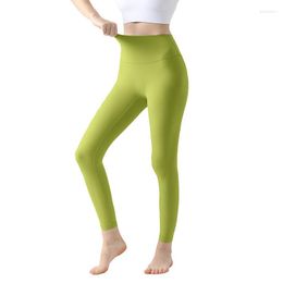 Pantalones activos Antibom Nude Yoga cintura trasera bolsillo alta Fitness elástico cadera levantamiento deportes para mujeres
