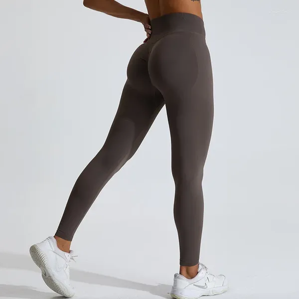 Pantalones activos Antibom Antes sin costuras Hip Yoga V-Arc V-Arc High Wist Tecutas Outdoor Running Sports Fitness
