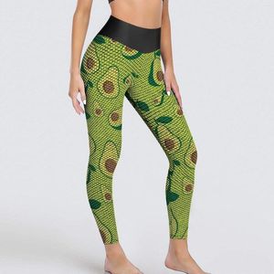 Active Pants Avocado Love Yoga Women Green Fruit Print Leggings Push Up Esthetische sporttights Sneldrogende hardloopleggings