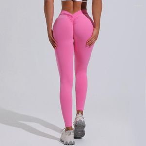 Active Pants Back V BuSexy Leggings Femmes Fitness Workout Gym Running Scrunch Taille Haute Porter Serré