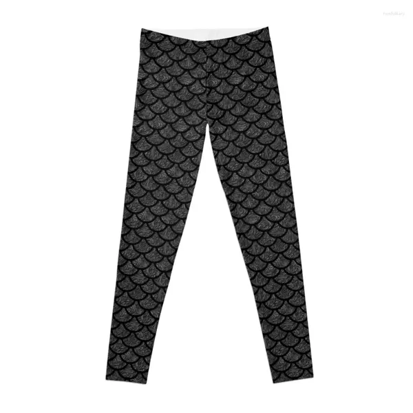 Pantalon actif Noir Tourbillon Sirène Leggings Femme Sport Pour Fitness Physique