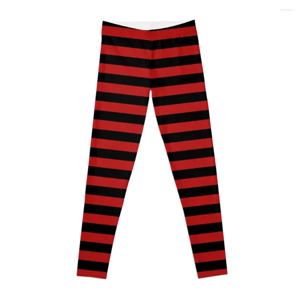 Pantalon actif rouge sang et noir, Leggings à rayures horizontales de sorcière, vêtements de sport pour femmes, Fitness