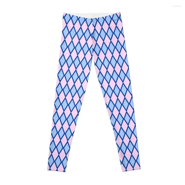 Pantalon actif bleu et rose motif en forme de diamant Leggings vêtements de sport femmes sport femmes