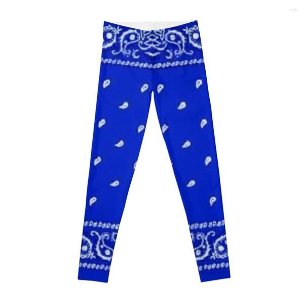 Pantalones activos Azul Bandana Leggings Gimnasio Legging Mujer Yoga Ropa de mujer