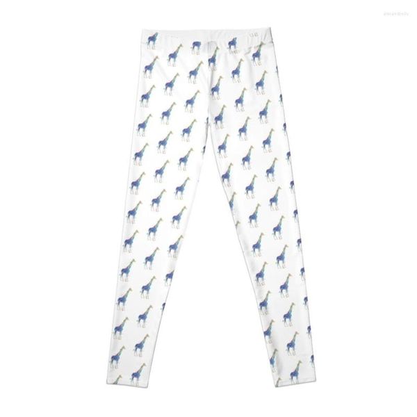 Active Pants Blue Giraffe Leggings Sports Jogger Femme Pour Push Up