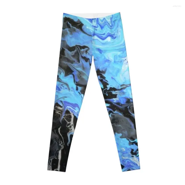 Pantalon actif bleu lundi, Leggings d'art abstrait, vêtements de sport pour femmes, collants taille haute pour femmes