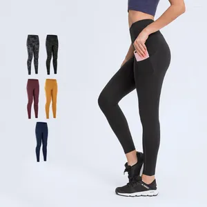 Pantalon actif marque en double beurre de yoga doux lega femmes hautes taille push up en plein air réfléchissant serré avec des poches