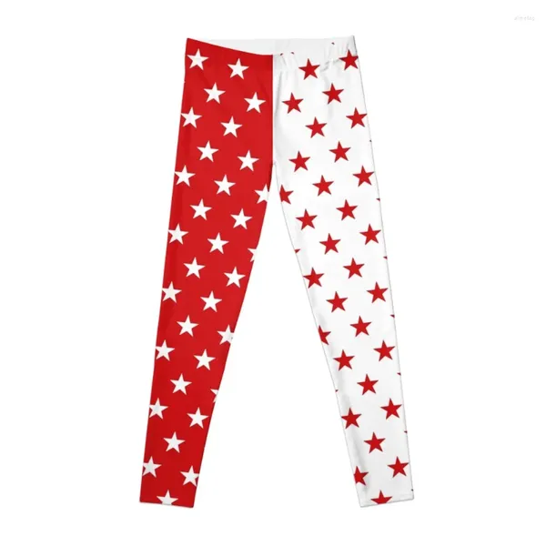 Pantalon actif rouge vif étoiles blanches Leggings Legging Sexy femme vêtements pour femmes salle de sport pour femmes