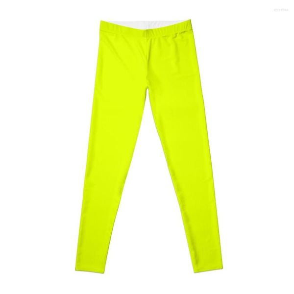 Pantalones activos Chartreuse Amarillo Color sólido Leggings Mujer Gimnasio Pantalones cortos de entrenamiento deportivo para mujer