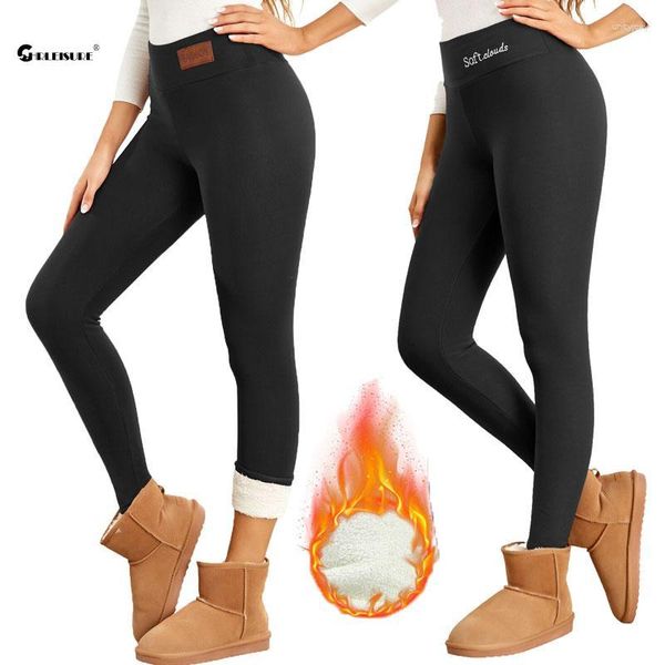 Pantalones activos CHRLEISURE Velvet Warm Pant Mujeres Leggings de invierno Cintura alta Color sólido Apretado Cómodo Elástico Yoga Legging casual