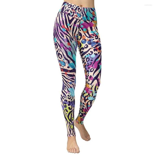 Pantalon actif imprimé animal coloré symbiose Yoga Leggings taille haute respirant Gym Fitness Push Up fille