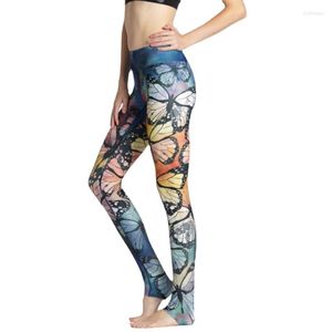 Pantalon actif imprimé papillon coloré marque Yoga respirant séchage rapide Sexy Sport Leggings travail vêtements femmes YSO58