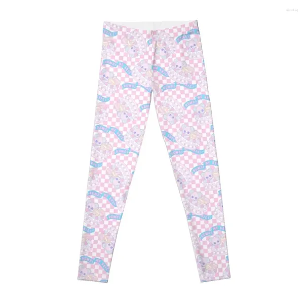 Copia de pantalones activos del patrón de pastel de cumpleaños leggings a cuadros rosa para fitness Golf Wear's Gym's Clothing Womens