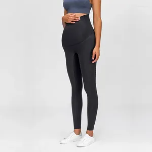 Pantalon actif logo personnalisé brossé nude sent élastique super hauteur yoga pant