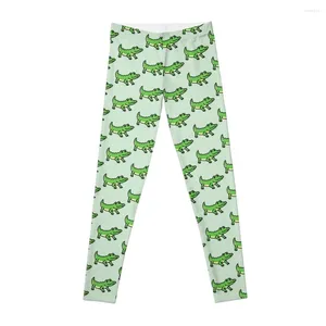 Pantalon actif mignon vert Aligator Leggings vêtements de sport gymnase pour filles pantalons de survêtement femmes