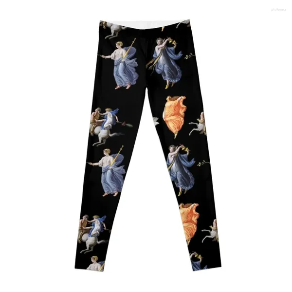 Pantalon actif dansant les ménads et centaur des peintures murales romaines antiques dans des leggings noirs shorts sports pour les femmes