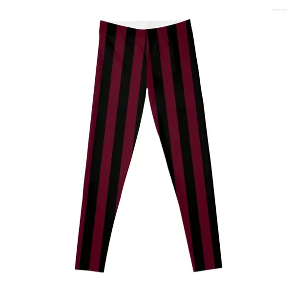 Pantalon actif écarlate rouge et noir rayures verticales leggings harem féminins femmes