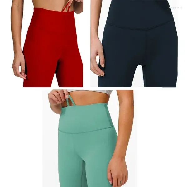 Pantalones activos con cordón para Yoga, mallas elásticas de altura ajustada, traje deportivo de levantamiento de cadera 5/4, mallas ajustadas para gimnasio