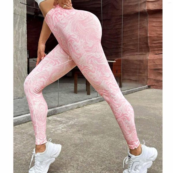 Active Pants Energy Leggings sin costuras Gym Girl Leggins Printed Pink Legings Sports Women Fitness High Waisights Push Up Running Yoga