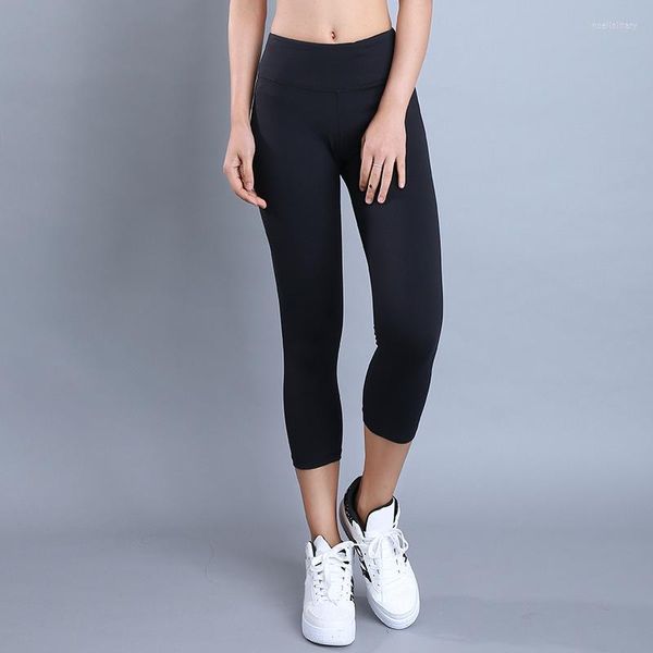 Pantalones activos Eshtanga Capris Mujeres Deportes Crop Top Calidad Sólido Correr Material grueso Culturismo Ejercicio Yoga Leggings ajustados