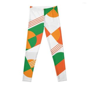 Pantalon Actif FAMU Legging Motif Orange Et Vert Femme Gym Harem