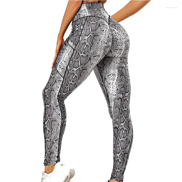 Pantalon actif mode imprimé serpent Yoga élastique peau d'animal Leggings de sport léopard Fitness femmes taille haute vêtements de sport