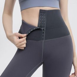 Pantalones activos Fitness Mujer Corsé Push Hip Postparto Medias de cintura alta Yoga Cintura Entrenamiento Leggings Gimnasio Correr Entrenamiento