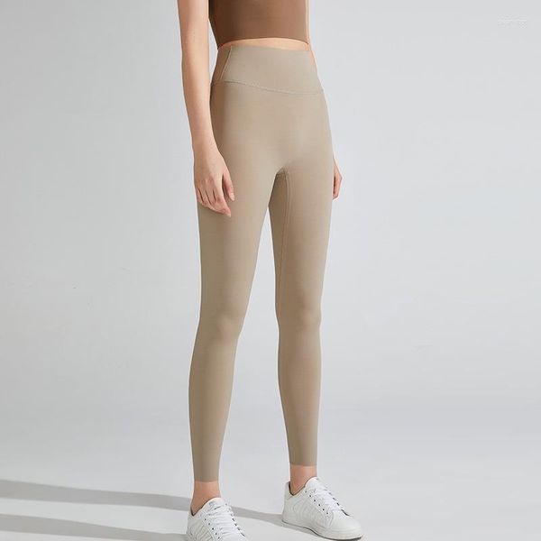 Pantalon actif Fitness Leggings pleine longueur femme Lycra nu Yoga taille haute hanche levage sport serré séchage rapide
