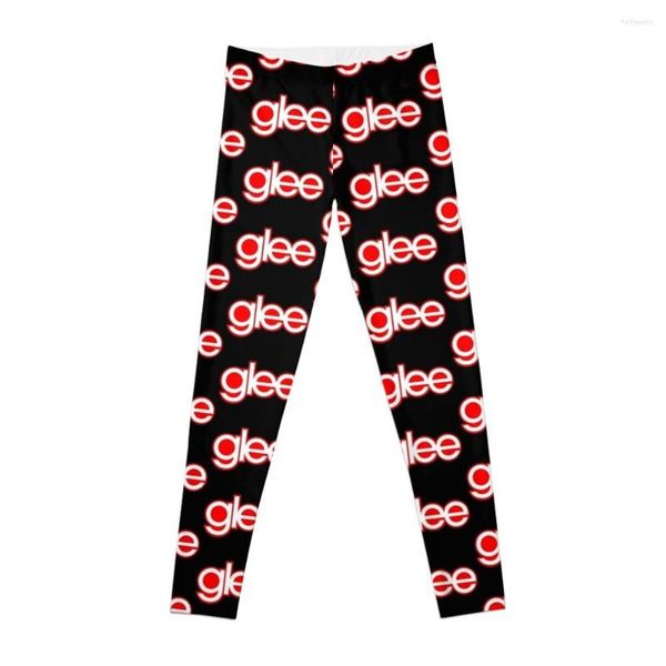 Active Pants Glee Logo Legging rouge et blanc Jogger Femme Vêtements de fitness pour femme