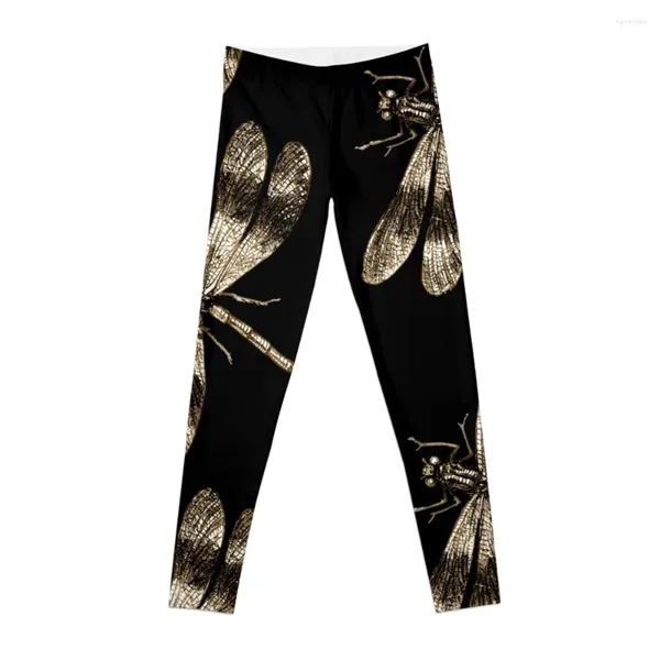 Pantalones Activos Libélulas Doradas - Libélula Vintage Fine Art Leggings Ropa Deportiva Mujer Gimnasio Deportivo Push Up Mujer