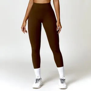 Pantalon actif Leggings de gymnastique femmes Push Up Yoga taille haute collants de sport 2024 Lycra Leggins Mujer Pilates vêtements vêtements d'entraînement marron bleu