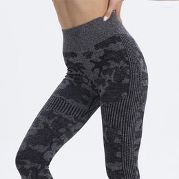 Actieve broek gym yoga dames fitness naadloze sport hoog elastische camouflage print leggings push up training running feminina