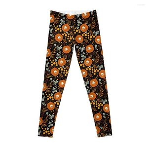 Active Pants Halloween Tattoo Floral Pattern Leggings Yoga Flared For Girls Womens