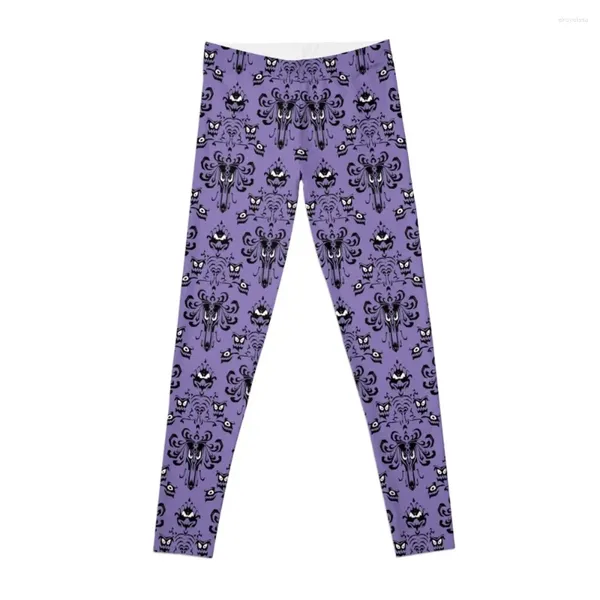 Pantalons actifs Leggings de papier peint hanté pour femmes sports de gym