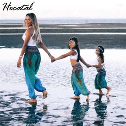 Actieve broek Hecatal 2023 Selling Digital Printing Lantaarn Ouder-kind uitrusting Groot formaat Losse sport Yoga Familiekleding
