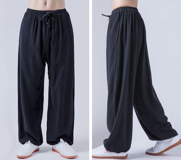 Pantalon actif en lin de coton de haute qualité Yoga Tai Chi Taiji Bloomers Wushu Pantalon d'arts martiaux