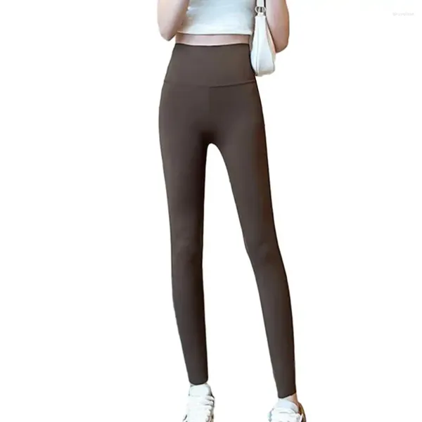 Pantalones activos para mujer, pantalones deportivos elásticos suaves y elásticos de cintura alta con bolsillo para teléfono de compresión levantado a tope para Yoga y trotar