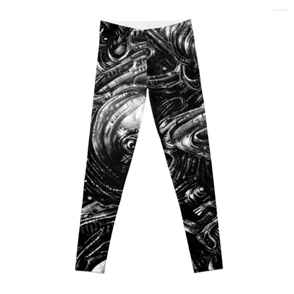 Pantalones activos HR Giger inspirado en Biomech Poster Leggings Push Up Legging ropa deportiva para mujer para Fitness para mujer