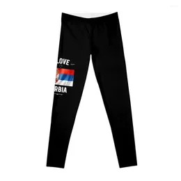 Pantalon actif I Love Serbie Leggings Sportswear Femme Gym 2024 Femme Femme