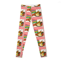 Pantalon actif Indomiie Goreng - Pink Fried Noodle Mi Mie Warmindo Leggings Jogging Femme