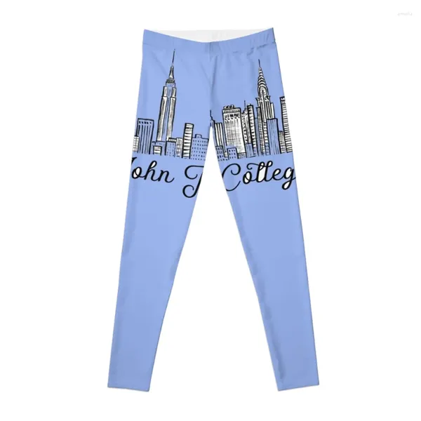 Pantalones activos John Jay College Sticker Copy Leggings para mujeres de gimnasia Empuje en Capris