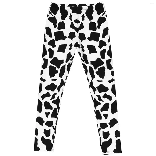 Pantalones activos Leggings medias de vaca estampado Yoga mujeres entrenamiento accesorios elásticos medias de animales brillantes impreso fondo elevador sin costuras