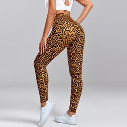 Aktive Hosen Leopard Print Leggings Fitness Frauen Hohe Taille Sexy Yoga Scrunch BuBooty Leggins Gym Jogging Atmungsaktive Weibliche Kleidung