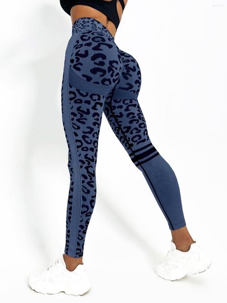 Pantalon actif imprimé léopard séchage rapide course yoga leggings sexy taille haute bout à bout ajustement vêtements d'extérieur longs vêtements de sport pour femmes