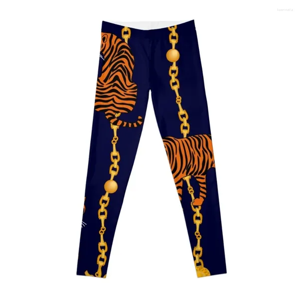 Pantalones Activos Leopardos Cadenas Doradas Y Colgantes.Leggings ajustados para mujer Legging Push Up Fitness Set gimnasio para mujer